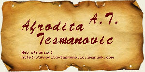 Afrodita Tešmanović vizit kartica